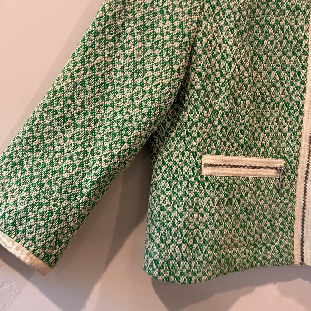 CAbi Green and Cream Tweed Blazer - Picture 4 of 11